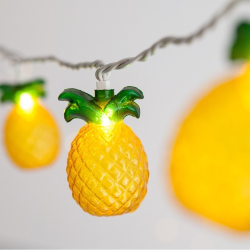 GARDEN PARTY PINEAPPLE WIRED STRING LIGHTS 10 COUNT NWT